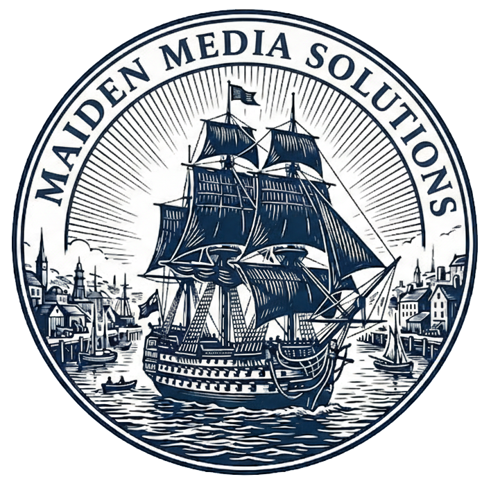MaidenLM logo — a sailing ship compass emblem